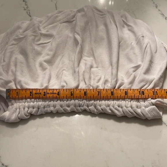 Cinched White Tube Top - Picture 4 of 6